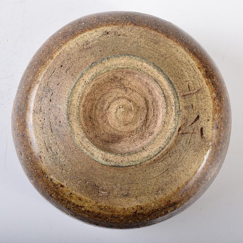 ツッチー一無斎（一ム斎）作蕎麦釉　茶碗　森山歓渓極め箱二重箱　UR8762