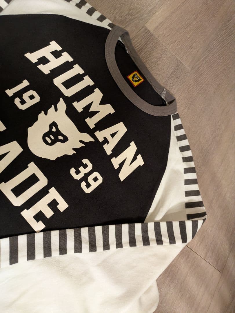 HUMAN MADE 袖ストライプ長袖カットソー M