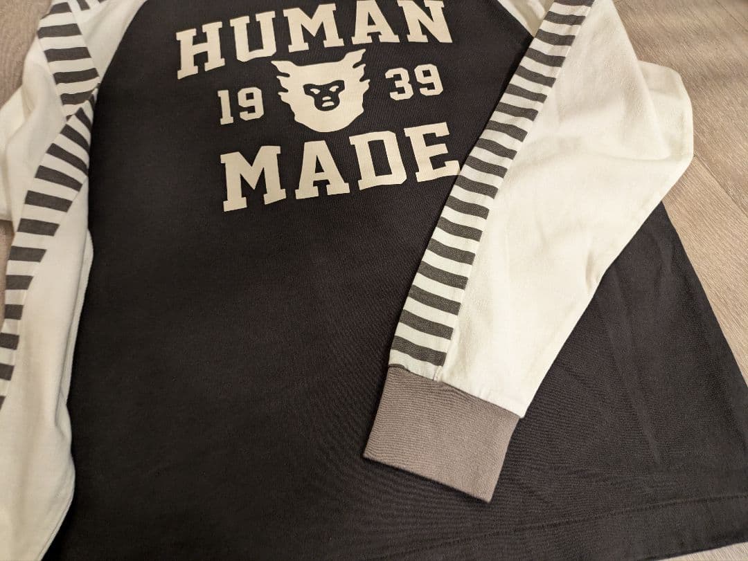 HUMAN MADE 袖ストライプ長袖カットソー M