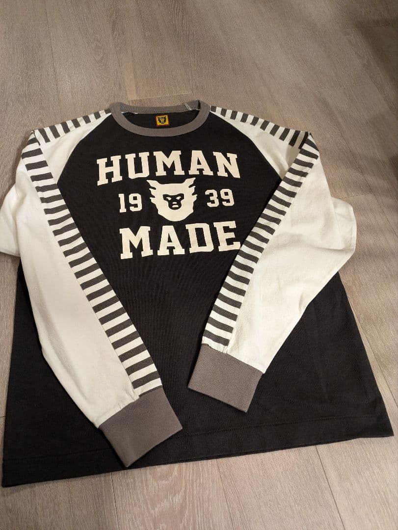 HUMAN MADE 袖ストライプ長袖カットソー M