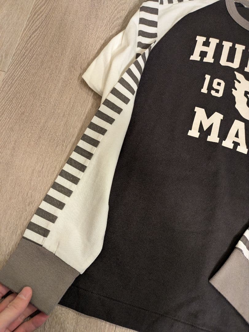 HUMAN MADE 袖ストライプ長袖カットソー M