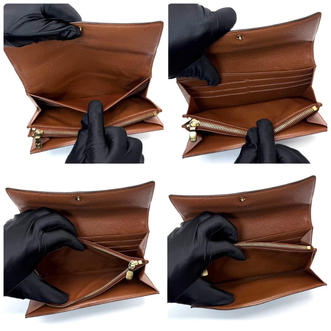 良品 ルイヴィトン モノグラム ポルトフォイユ サラ 財布 茶色 10カード .