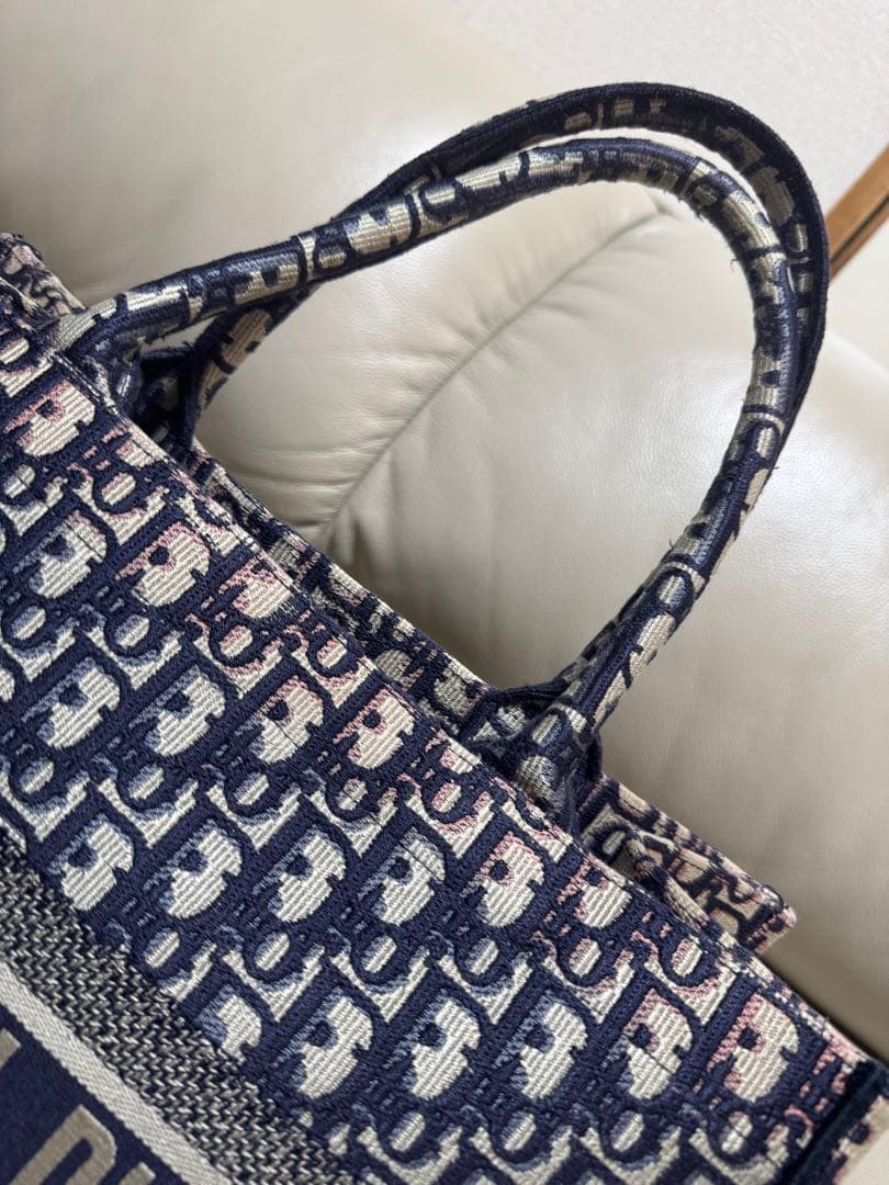 メル29609CHRISTIAN DIOR トートバッグ ネイビー/ホワイ