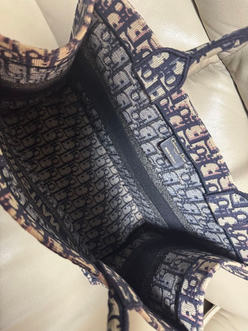 メル29609CHRISTIAN DIOR トートバッグ ネイビー/ホワイ