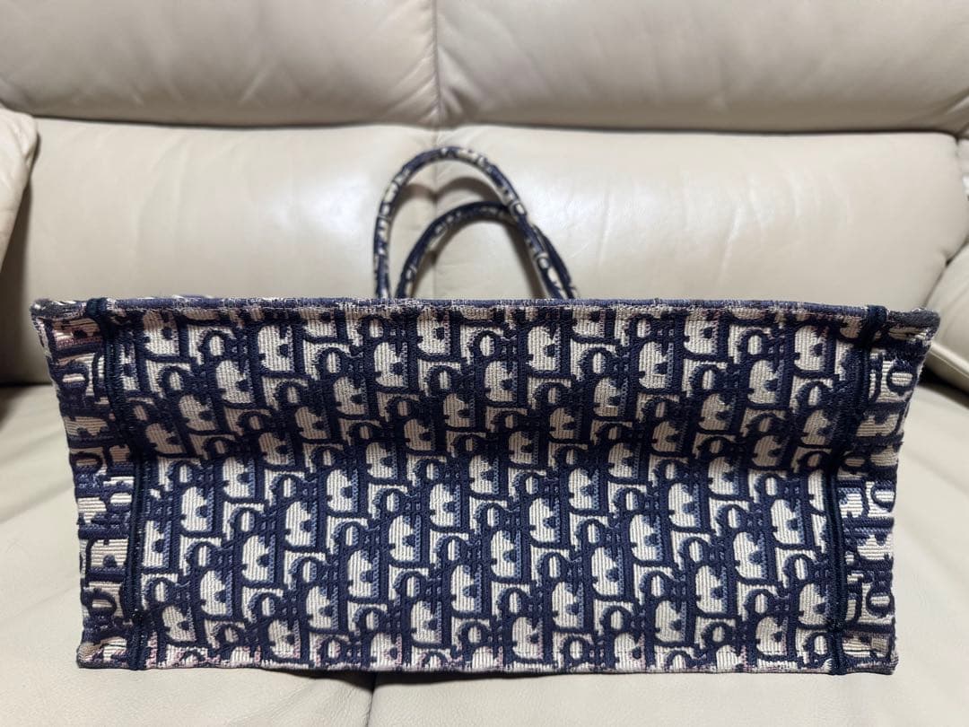 メル29609CHRISTIAN DIOR トートバッグ ネイビー/ホワイ