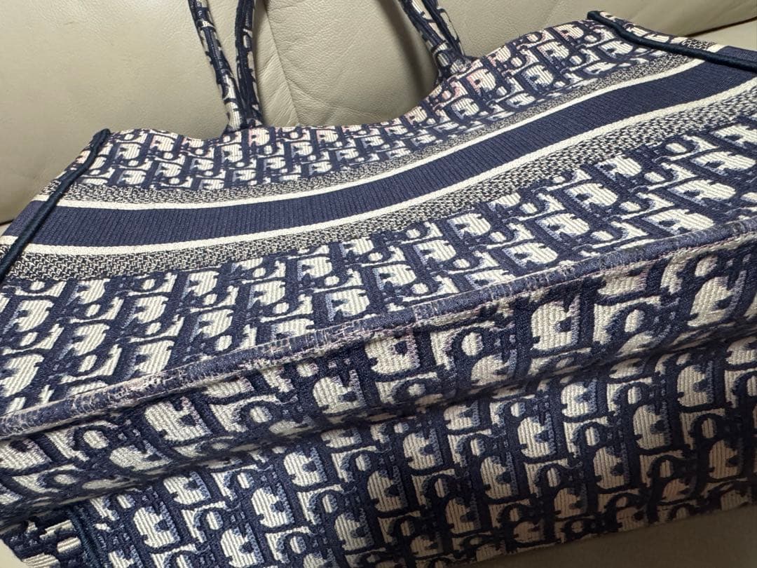 メル29609CHRISTIAN DIOR トートバッグ ネイビー/ホワイ