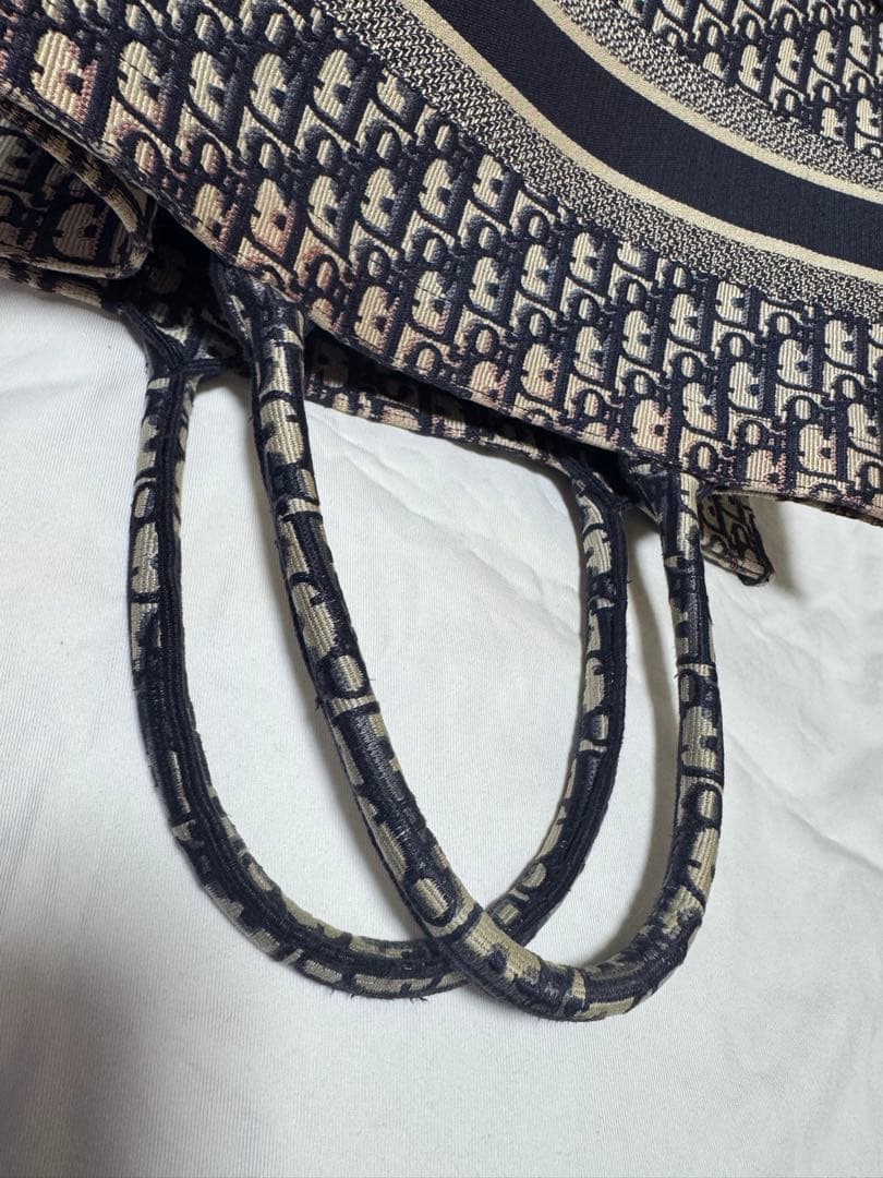 メル29609CHRISTIAN DIOR トートバッグ ネイビー/ホワイ