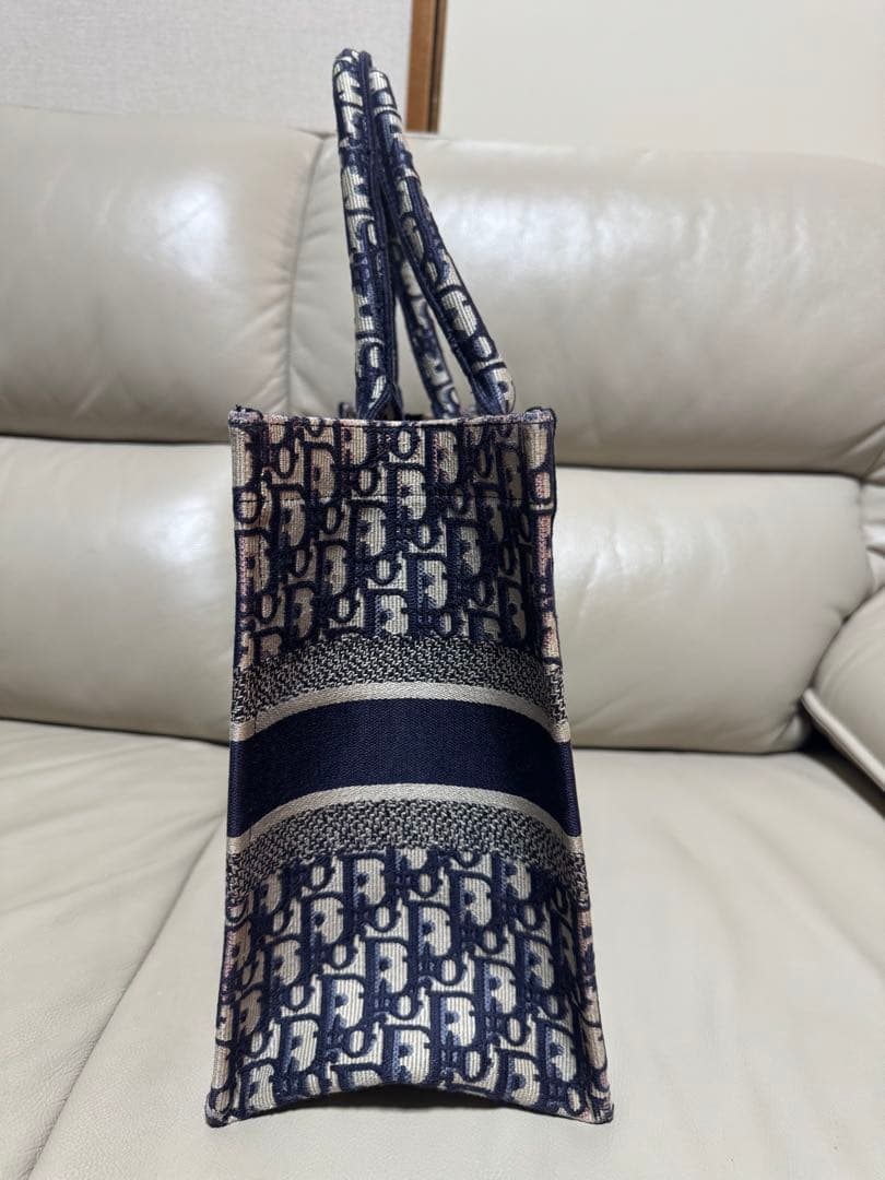 メル29609CHRISTIAN DIOR トートバッグ ネイビー/ホワイ