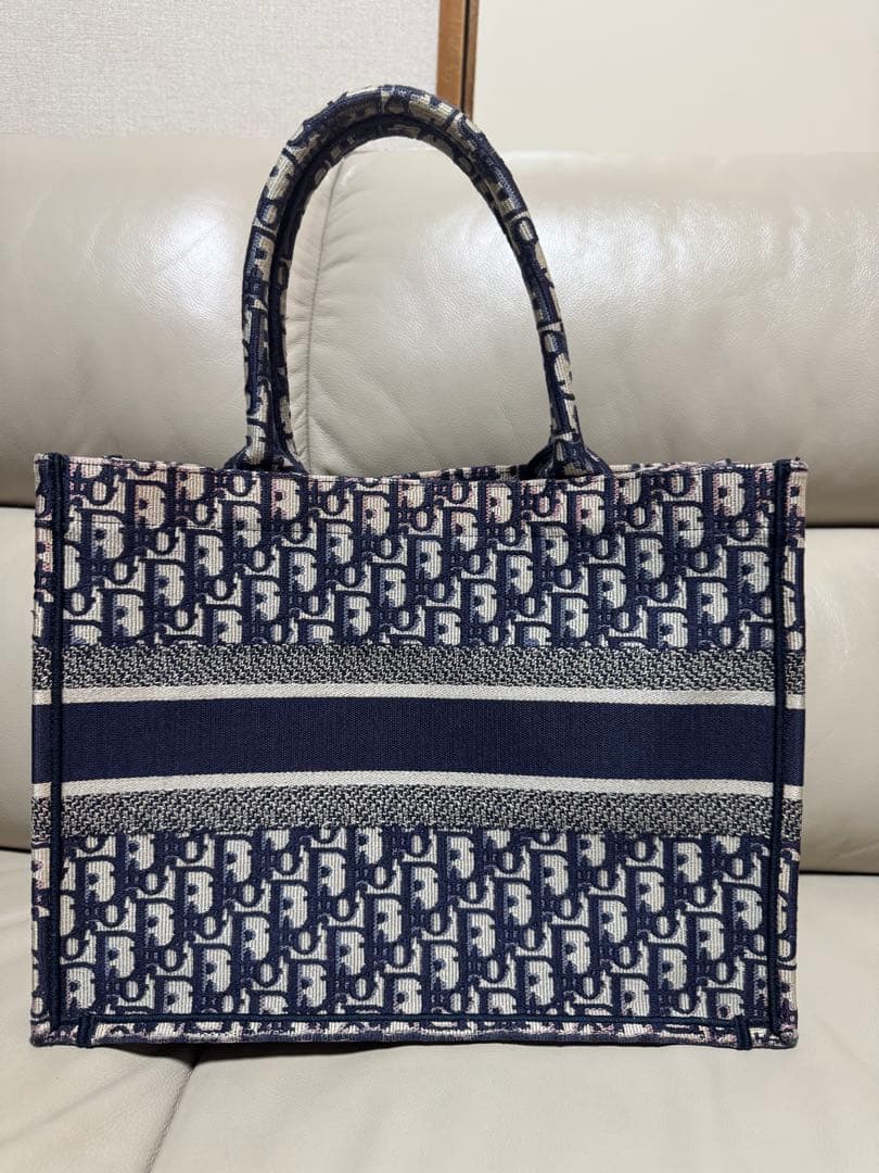 メル29609CHRISTIAN DIOR トートバッグ ネイビー/ホワイ