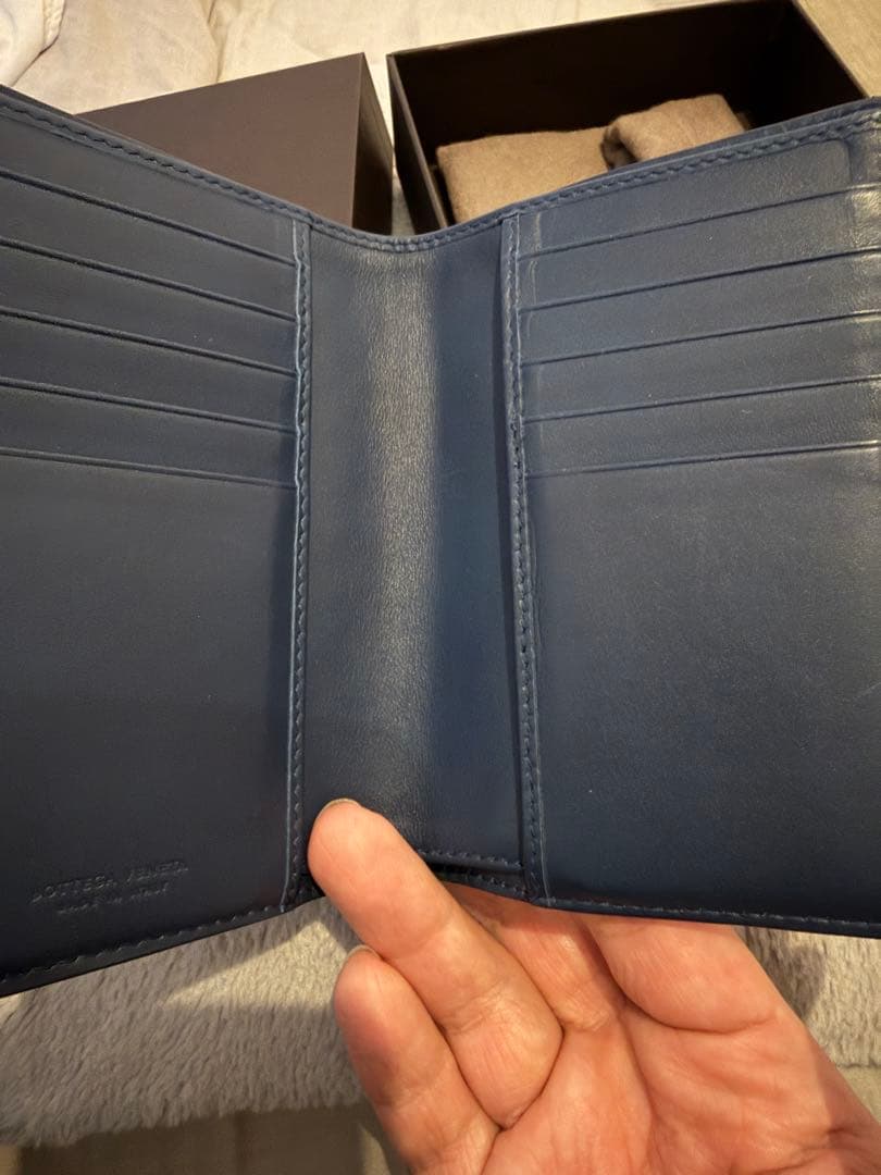 Bottega Veneta 二つ折り財布 青