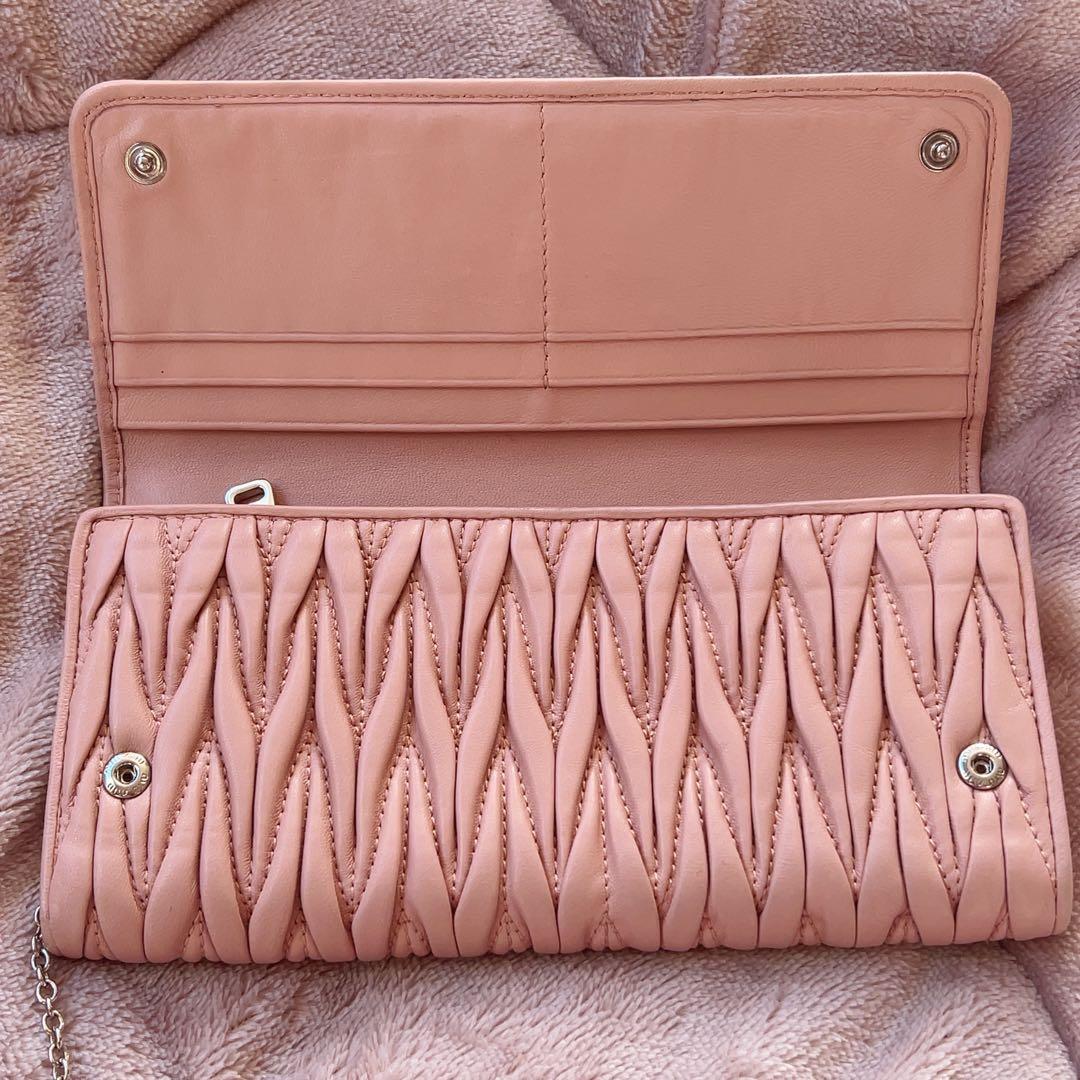 miumiu ビジュー 長財布 ピンク マテラッセ 2つ折り