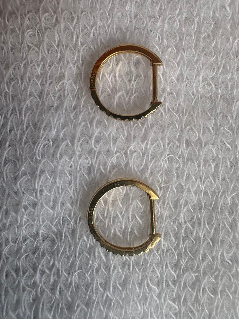 K18YG ダイヤモンド フープピアス