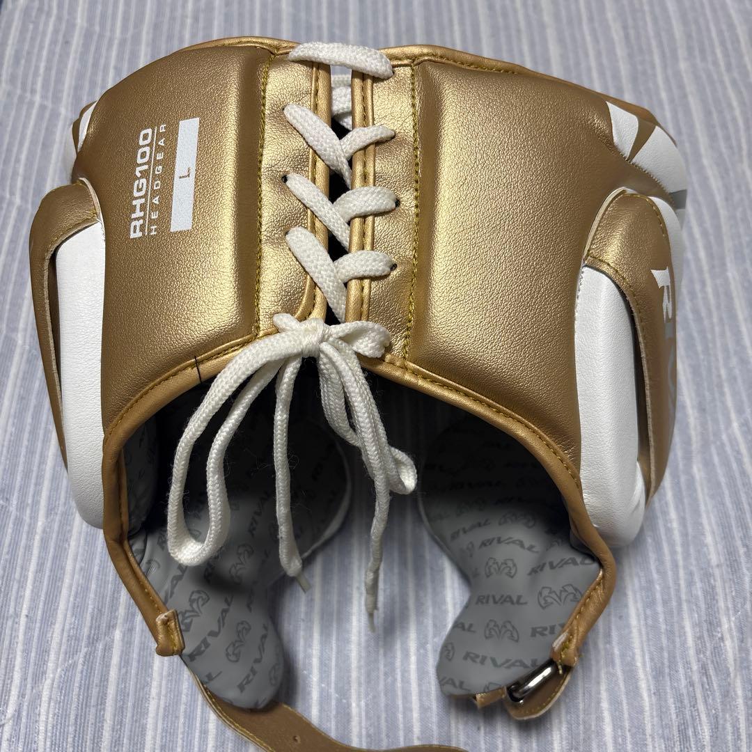 RIVAL AHG100 ヘッドギア Lサイズ ゴールド/ホワイト