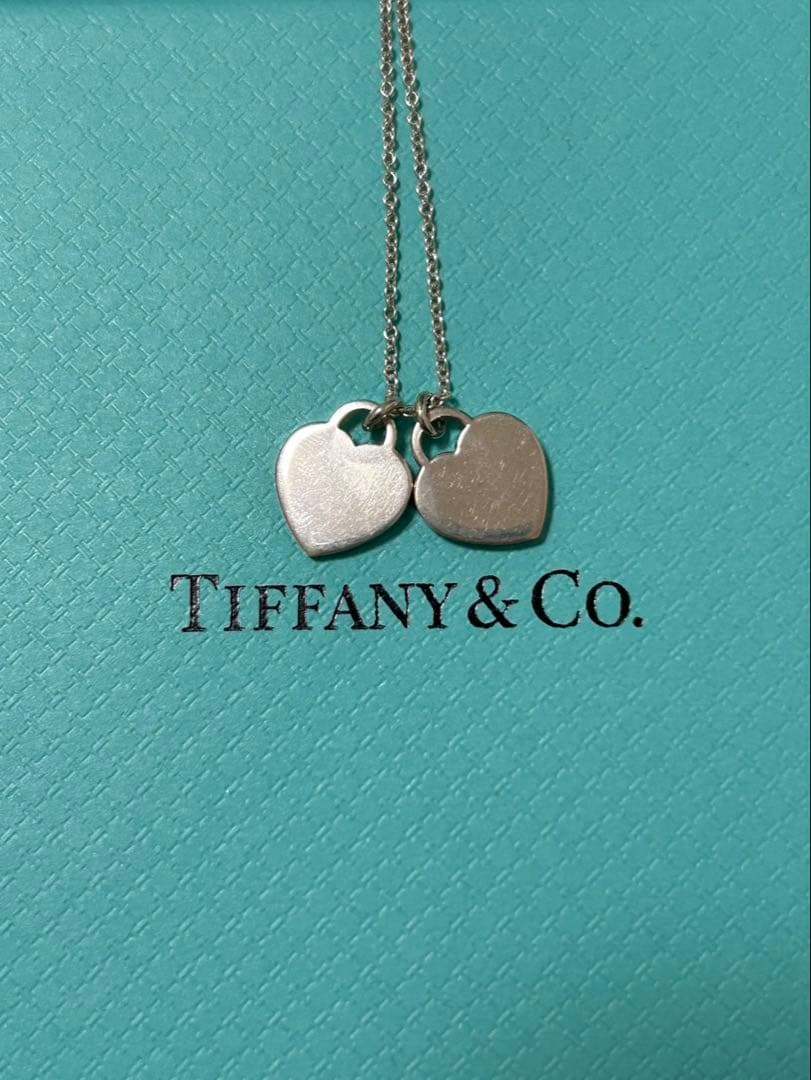 TIFFANY&Co. 美品ミニダブルハート ネックレス Ag925