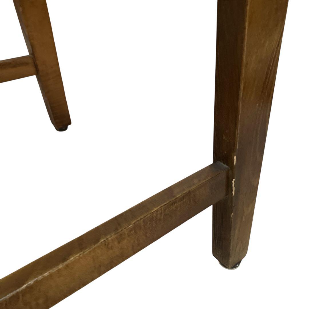 アンティーク　カリモク ベロアストライプ 木製椅子 アームレスチェア　2脚セット