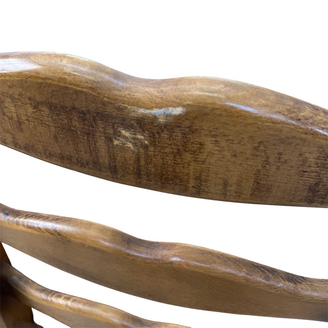 アンティーク　カリモク ベロアストライプ 木製椅子 アームレスチェア　2脚セット