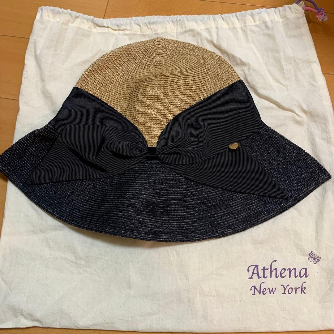 1回使用 美品アシーナ　ニューヨーク黒 2トーン リサコ　帽子