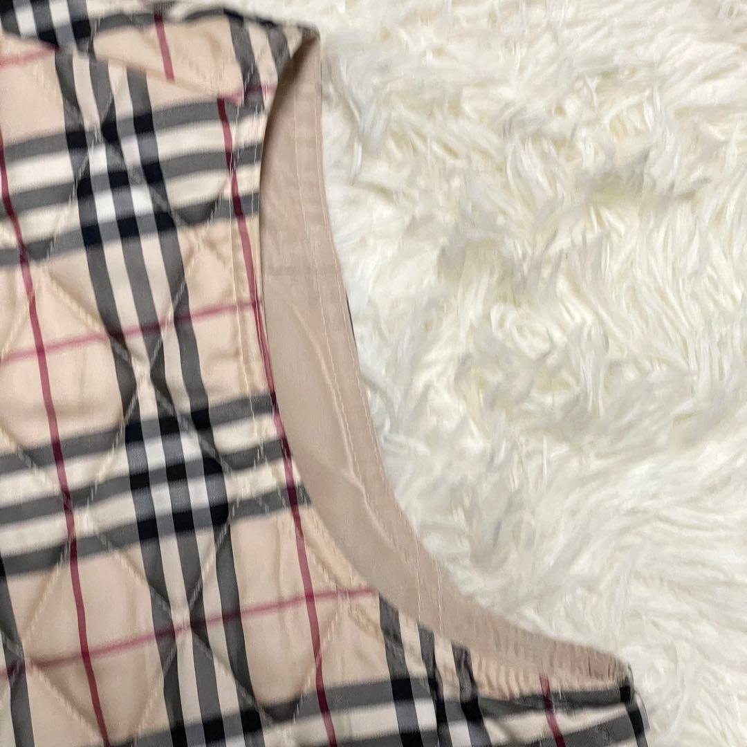 美品 バーバリーロンドン 中綿ベスト 三陽商会 ノバチェック 40 ベージュ