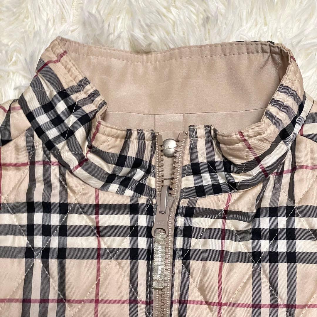 美品 バーバリーロンドン 中綿ベスト 三陽商会 ノバチェック 40 ベージュ
