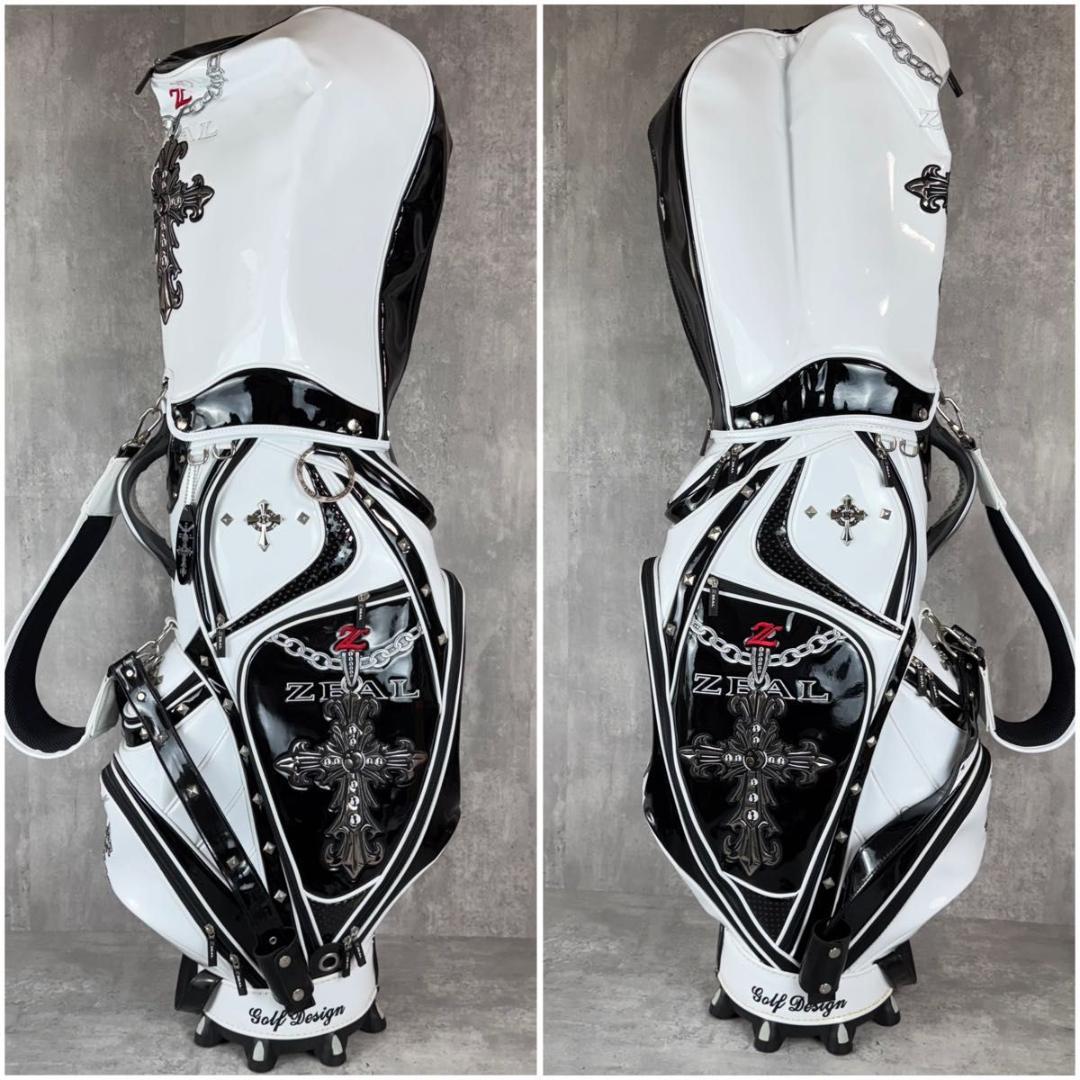 ZEAL ゴルフバッグ キャディバッグ 希少デザイン 6分割 クロス エナメル