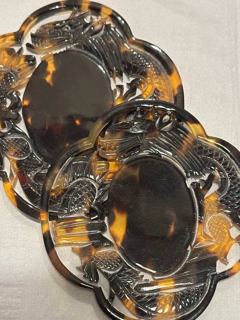 べっ甲 鍔 木刀用　太刀、小太刀２枚組