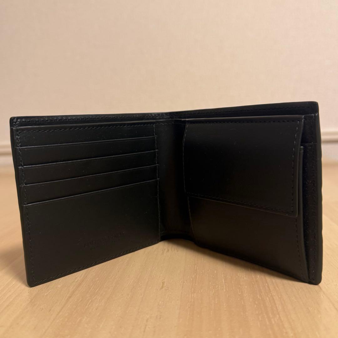 新品未使用★BottegaVenetaパース付二つ折財布★ダークグリーン