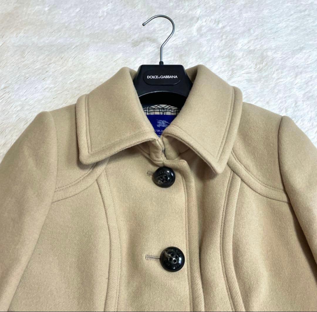 寒波に備えてSALE極美品 バーバリーブルーレーベル フレア ウール コート