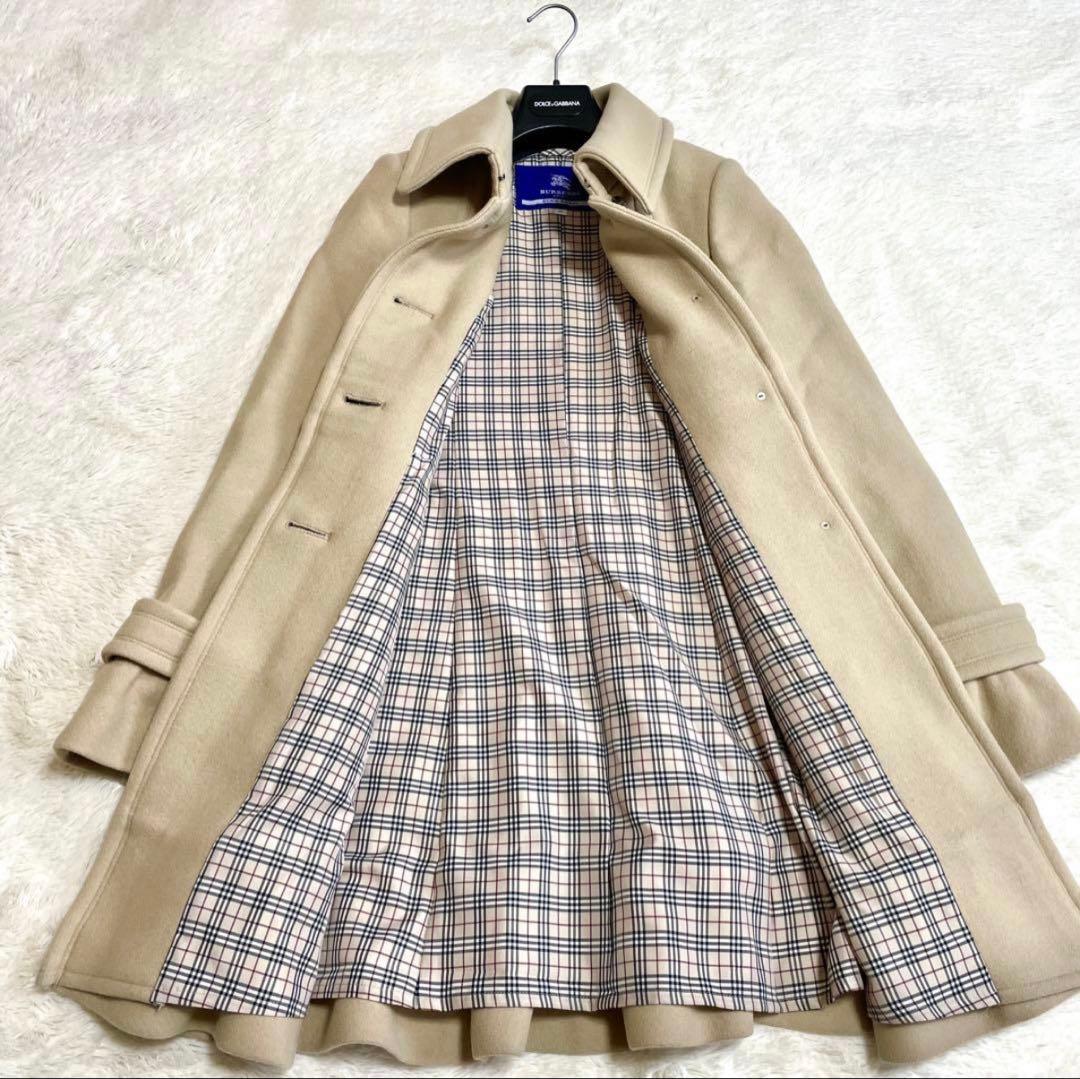 寒波に備えてSALE極美品 バーバリーブルーレーベル フレア ウール コート