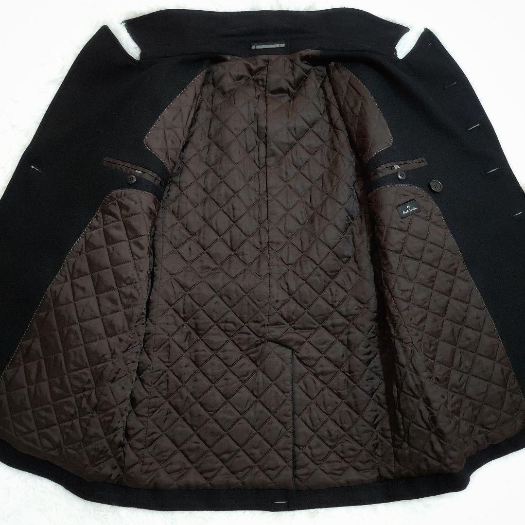 極美品✨PSポールスミス　ピーコート カシミヤ混　キルティング　銀ボタン　黒