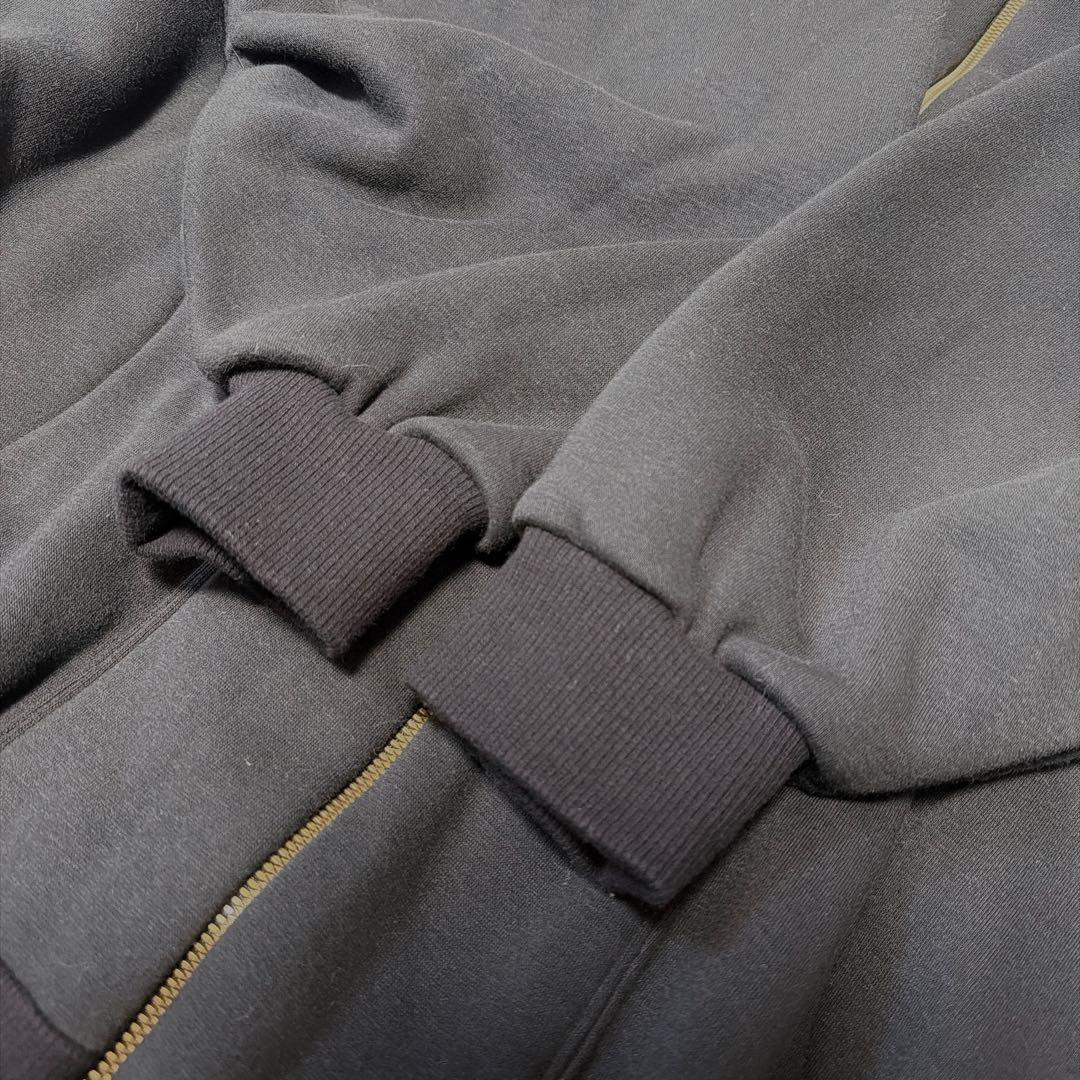 《美品》コグザビッグスモーク ジップフーディコート ロングパーカー 裏起毛 黒