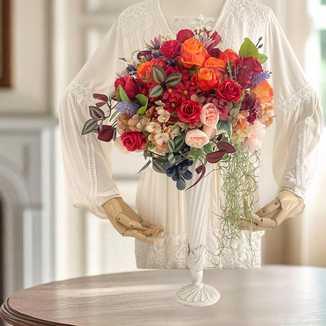 エレガントアレンジメント 花瓶付き 華やぐ高級アーティフィシャルフラワー