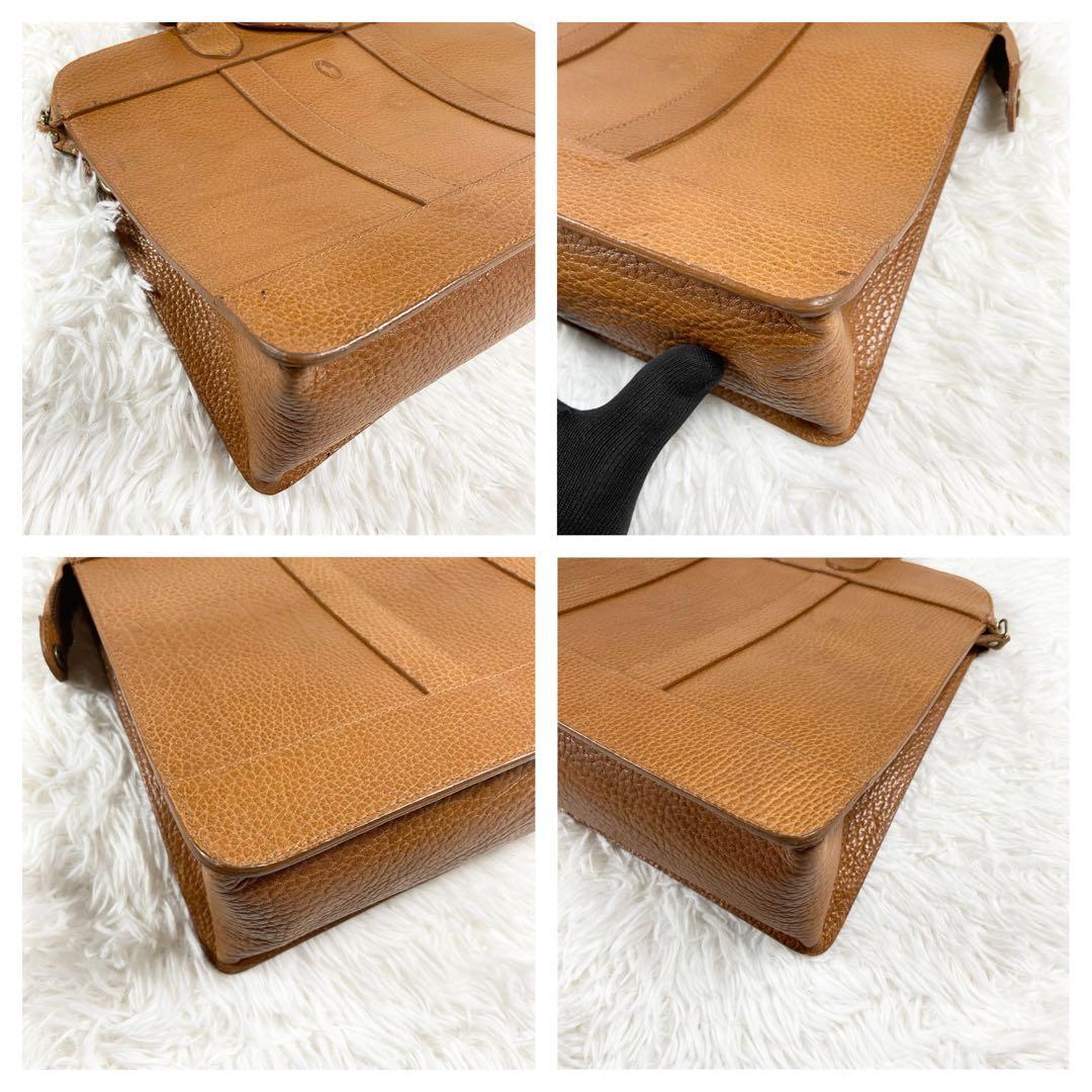 極美品 ポロラルフローレン オールレザー ビジネスバッグ 2way ブラウン