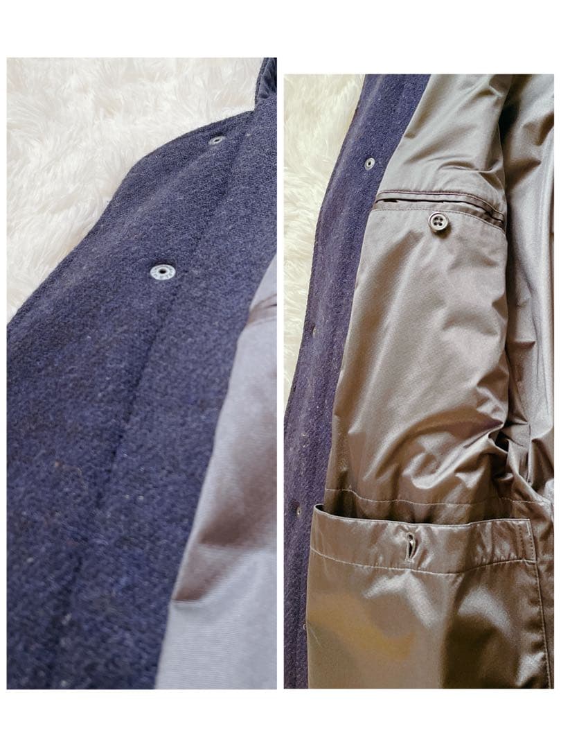 【美品】BEAMS ハリスツイード ウインドストッパー 高機能ダッフルコートS