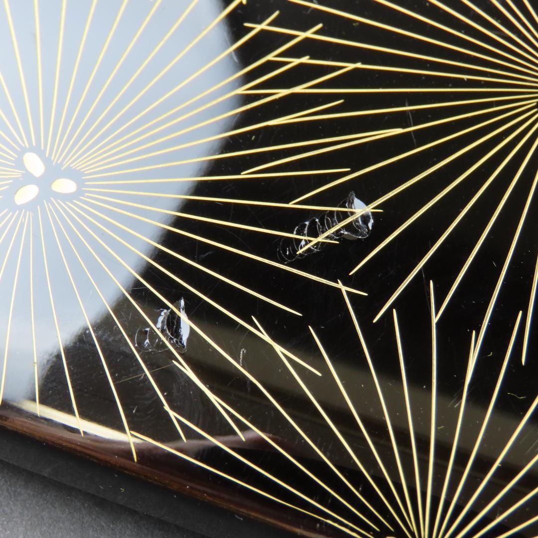 としゆき　282 美品良好 特級品 輪島塗 木製漆器硬塗 糸菊文様蒔