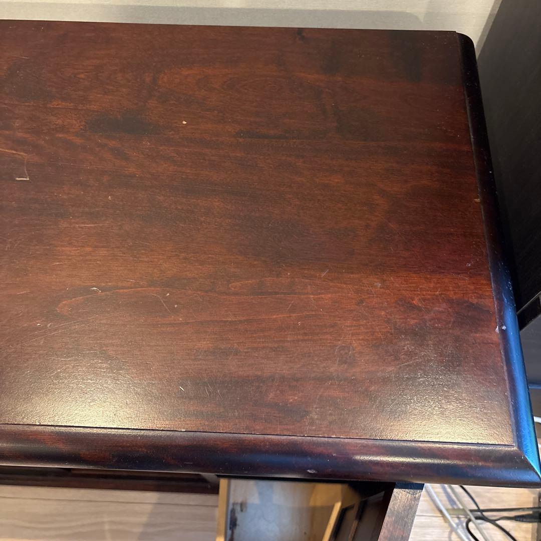 北海道民芸家具 ダークブラウン木製キャビネット ガラス扉付き