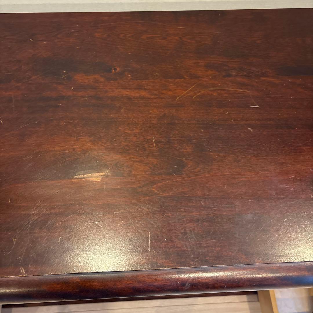 北海道民芸家具 ダークブラウン木製キャビネット ガラス扉付き