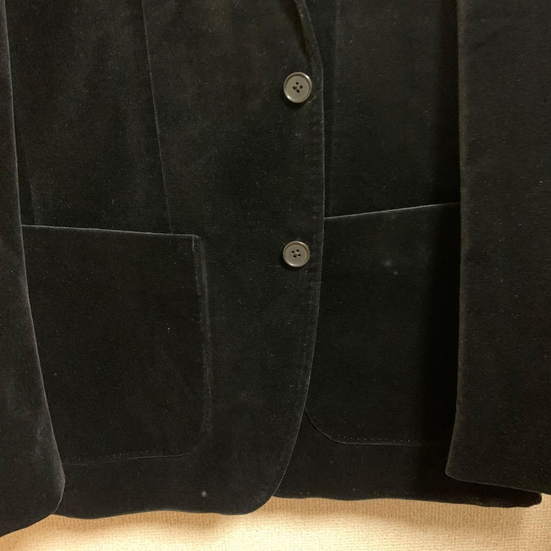 黒ジャケット　テーラード　ベロア調　タケオキクチ TAKEO KIKUCHI