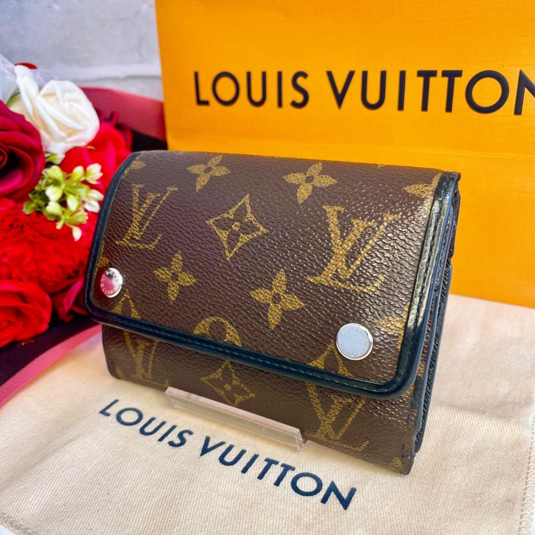 ルイヴィトン マカサー ポルトフォイユコンパクト モノグラム チェーン折り財布