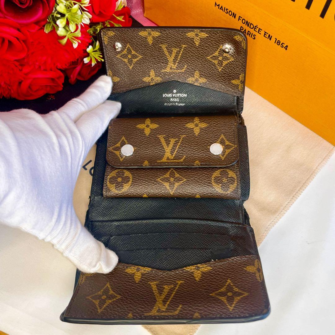 ルイヴィトン マカサー ポルトフォイユコンパクト モノグラム チェーン折り財布