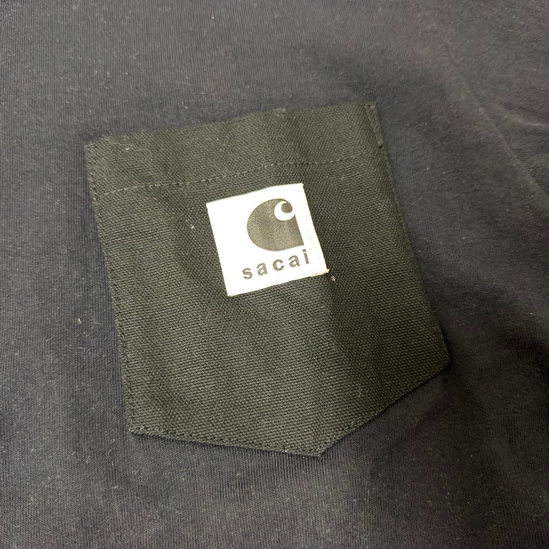 sacai Carhartt コラボ Tシャツ 黒