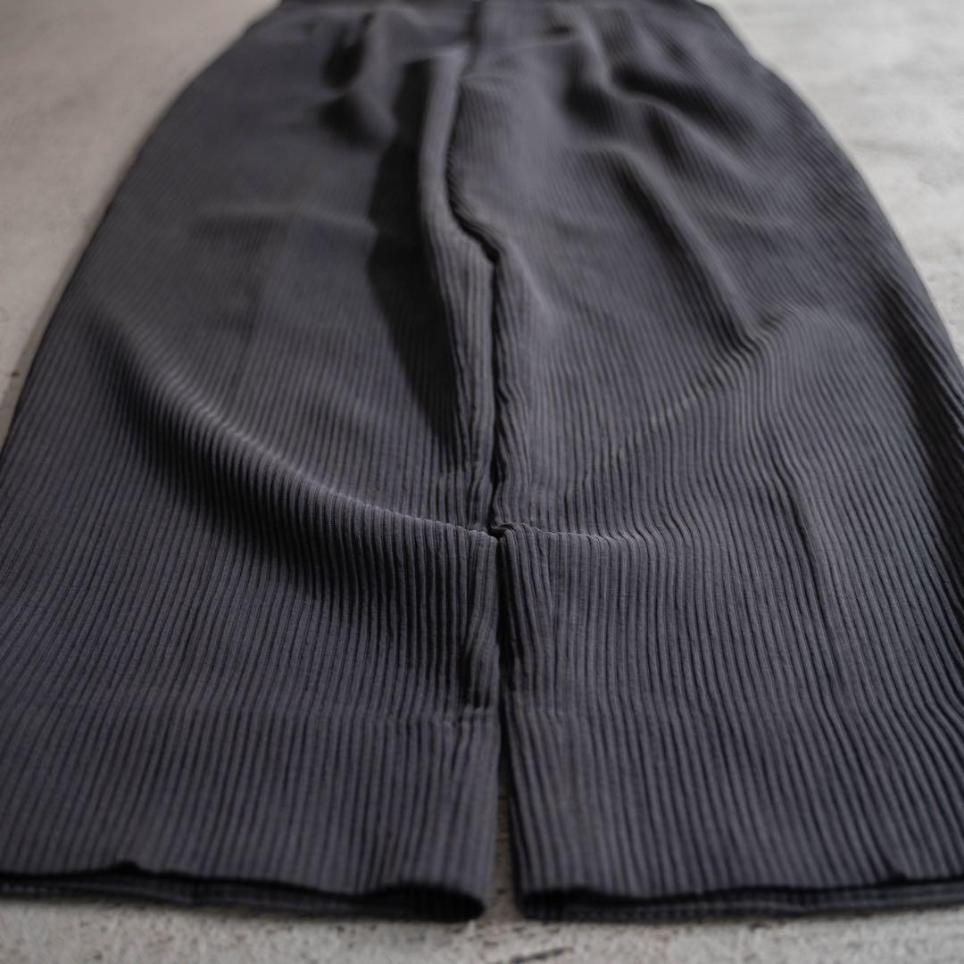 【希少タイプ】 00s old ブラック プリーツ ツータック ワイドスラックス