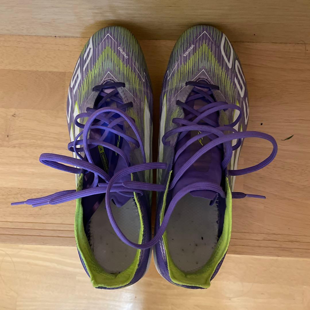 F50 サッカーシューズ 紫/緑 インソール付き　エリートHGAG
