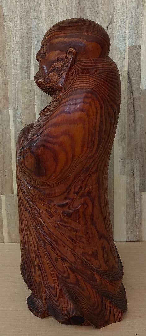 達磨大師 一刀彫 欅 楢 65cm