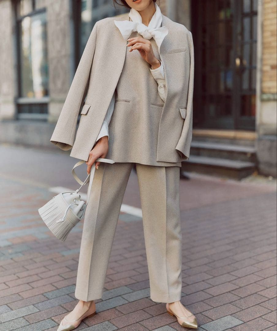 ＊11/29限定セール＊新品 IENA &NAVY ノーカラーツイードジャケット