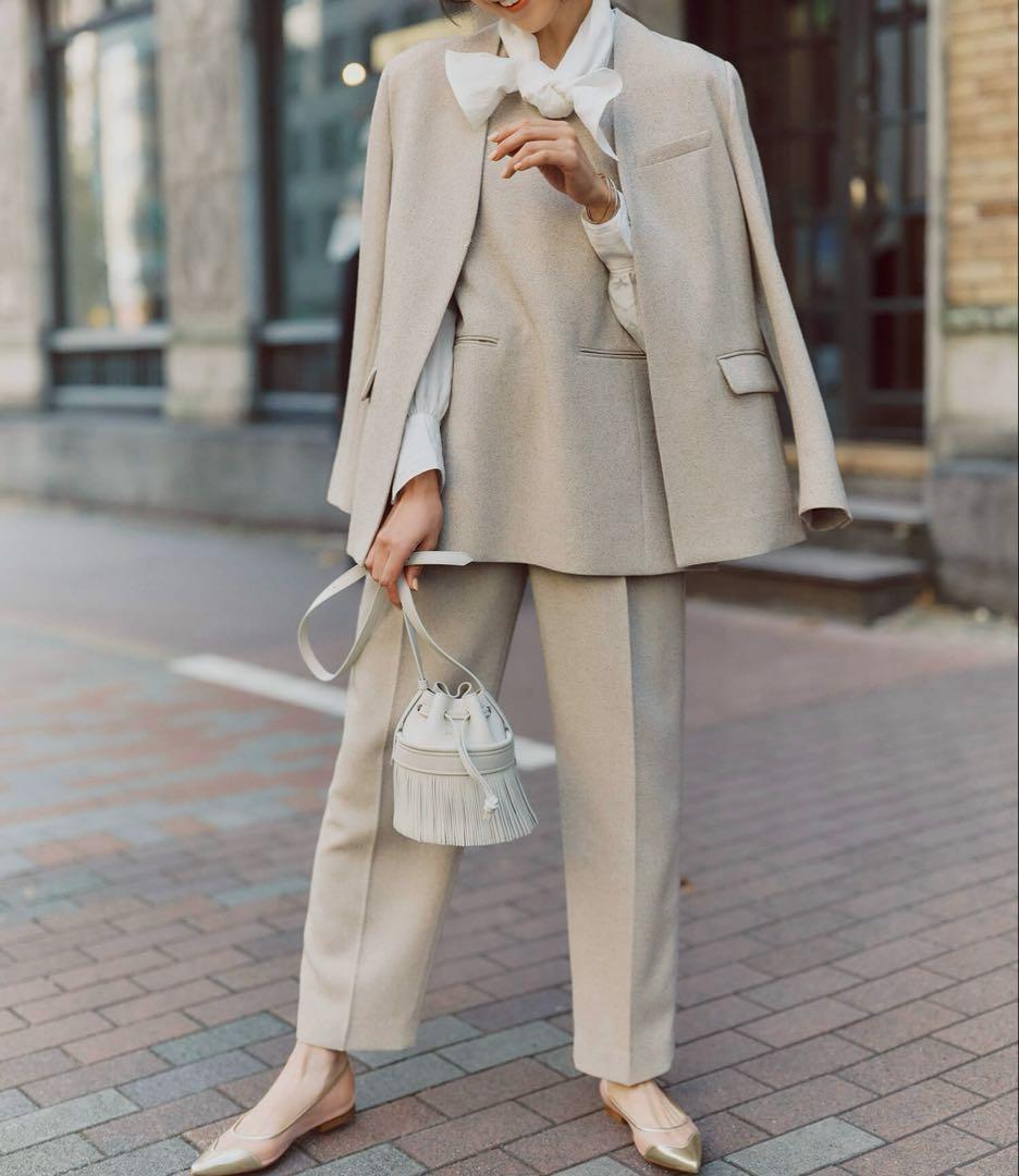 ＊11/29限定セール＊新品 IENA &NAVY ノーカラーツイードジャケット