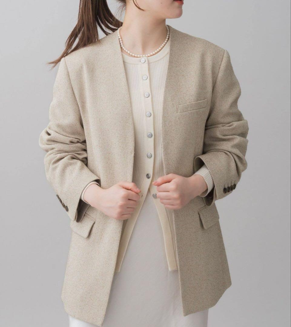 ＊11/29限定セール＊新品 IENA &NAVY ノーカラーツイードジャケット