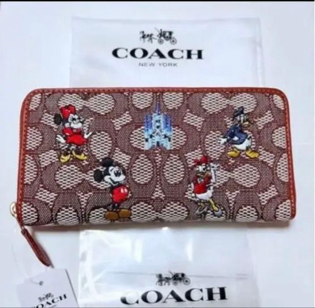 COACH コーチ　ミッキー　刺繍 長財布　ディズニーコラボ　新品