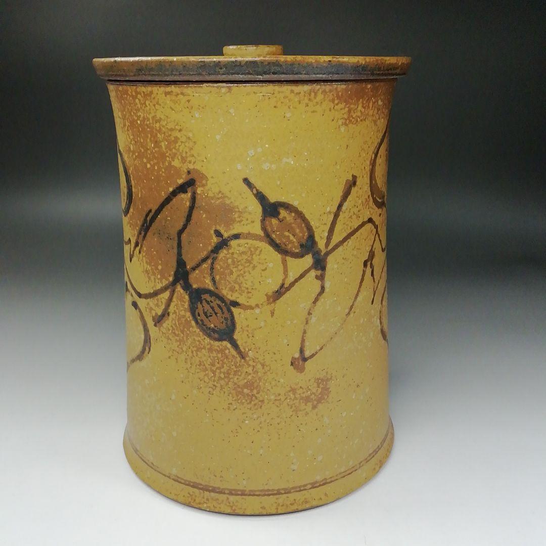 Ｔ２０２　水指　『灰釉　ツタノミ文』『和太守卑良(守弘)』　共箱　茶道具