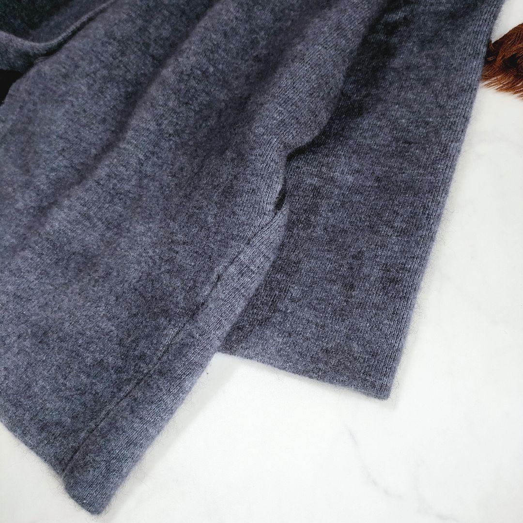 BEARDSLEY ビアズリー 洗えるニットコート ネイビー ノーカラー