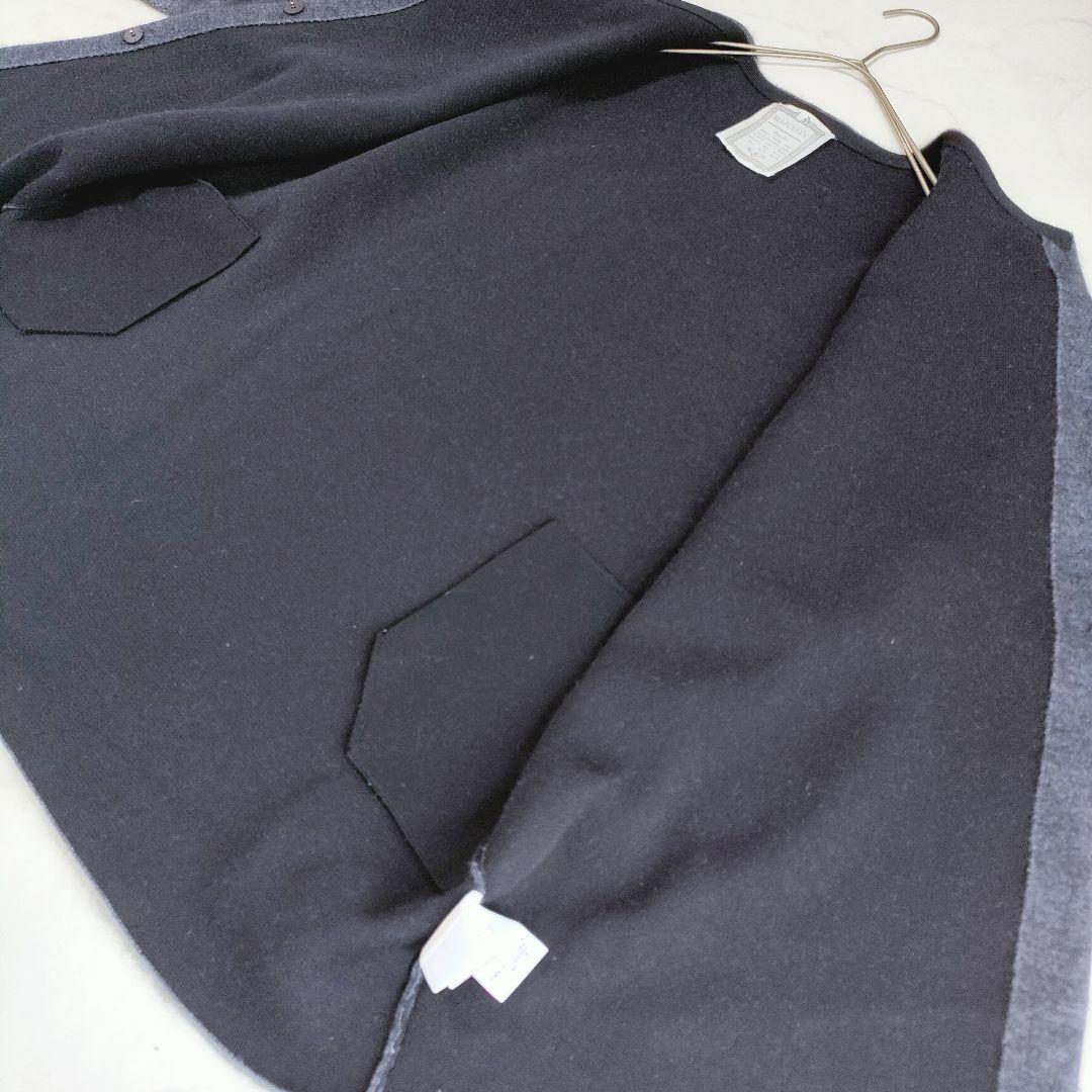 BEARDSLEY ビアズリー 洗えるニットコート ネイビー ノーカラー